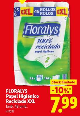 FLORALYS Papel Higiénico Reciclado XXL