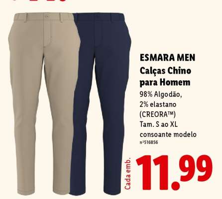 ESMARA MEN Calças Chino para Homem