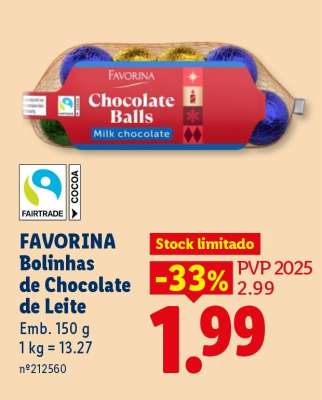 Favorina Bolinhas de Chocolate de Leite