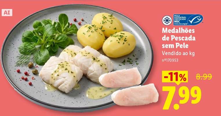 Medalhões de Pescada sem Pele