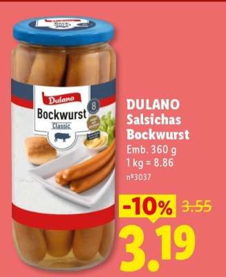 Dulano Salsichas Bockwurst