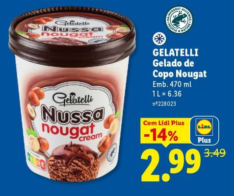 GELATELLI Gelado de Copo Nougat