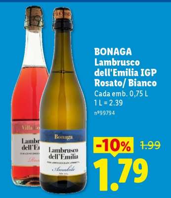 BONAGA Lambrusco dell'Emilia IGP Rosato/Bianco