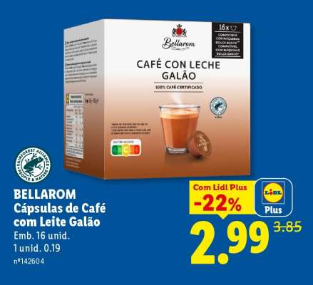 BELLAROM Cápsulas de Café com Leite Galão
