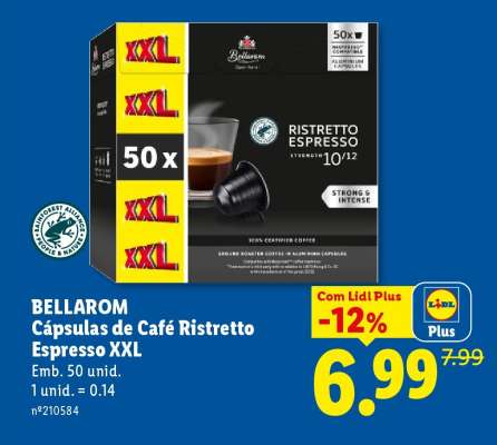 BELLAROM Cápsulas de Café Ristretto Espresso XXL