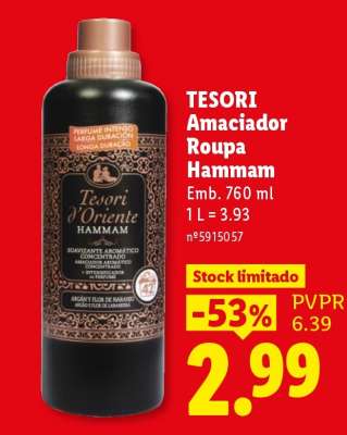 TESORI Amaciador Roupa Hammam