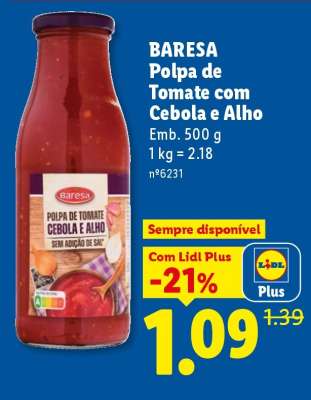 BARESA Polpa de Tomate com Cebola e Alho