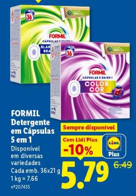 Formil Detergente em Cápsulas 5 em 1