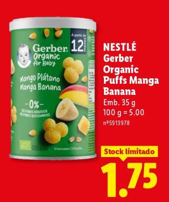 NESTLÉ Gerber Organic Puffs Manga Banana