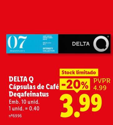 DELTA Q Cápsulas de Café Deqafeinatus
