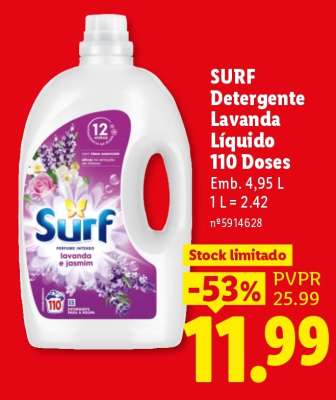 SURF Detergente Lavanda Líquido 110 Doses
