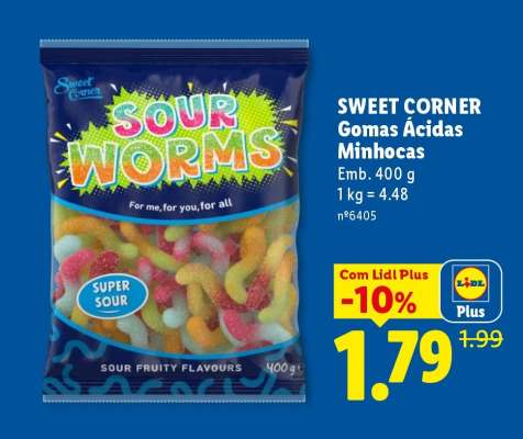 SWEET CORNER Gomas Ácidas Minhocas