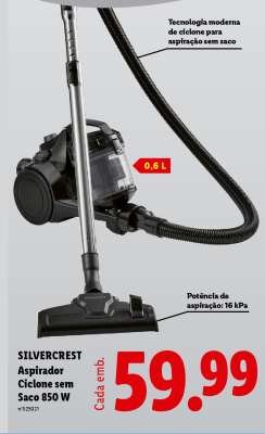 SILVERCREST Aspirador Ciclone sem Saco 850 W