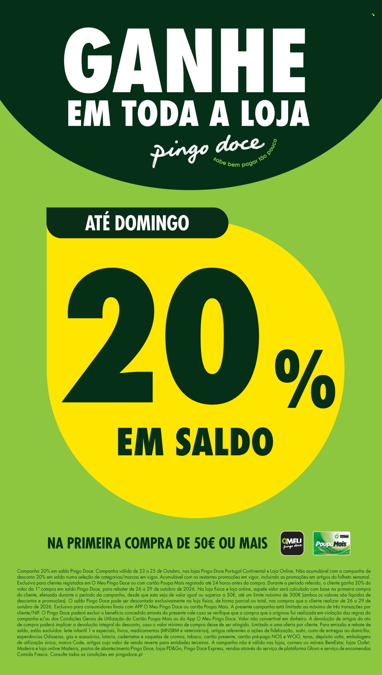 Folheto Pingo Doce - 23.10.2026 - 26.10.2026. Página 1